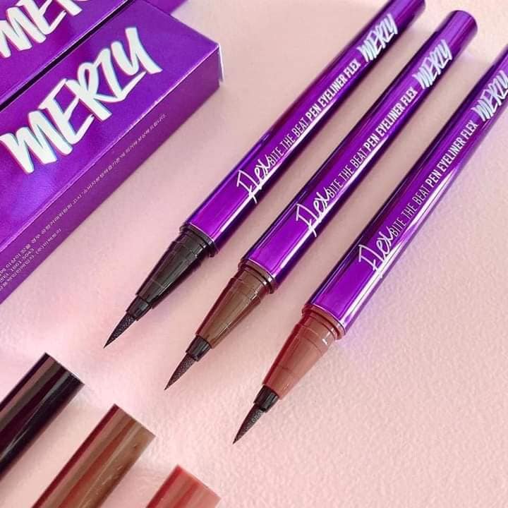 Bút Kẻ Mắt Nước Nét Mảnh, Sắc Nét, Lâu Trôi Merzy Bite The Beat Pen Eyeliner Flex 0.6g