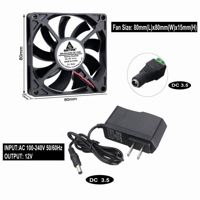 1 Pcs Gdstime 11V DC Ball Bearing Cooler 80*11mm AC 11V 111V 11V 11V 140V Cooling Fan Heatsink Power Supply Adapter Driver