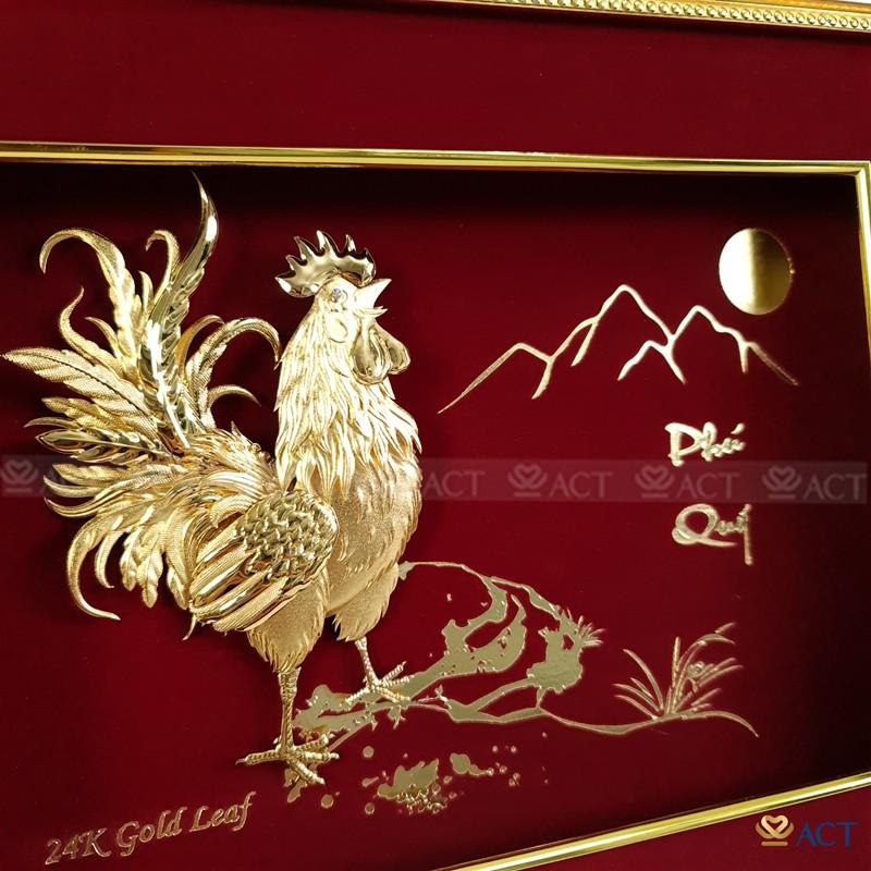 TRANH GÀ TRỐNG DÁT VÀNG