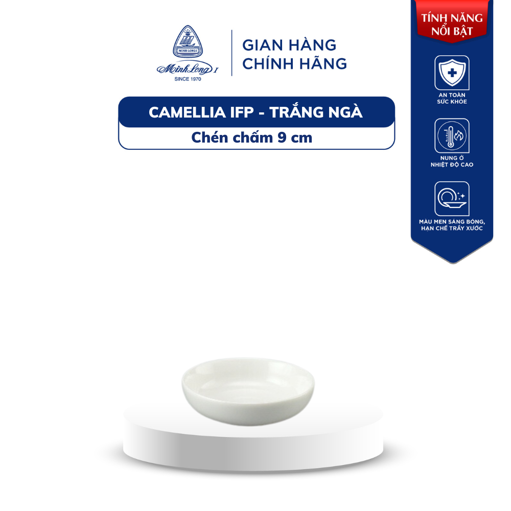 Chén Chấm Sứ Cao Cấp Minh Long 9 cm - Camellia IFP - Trắng Ngà