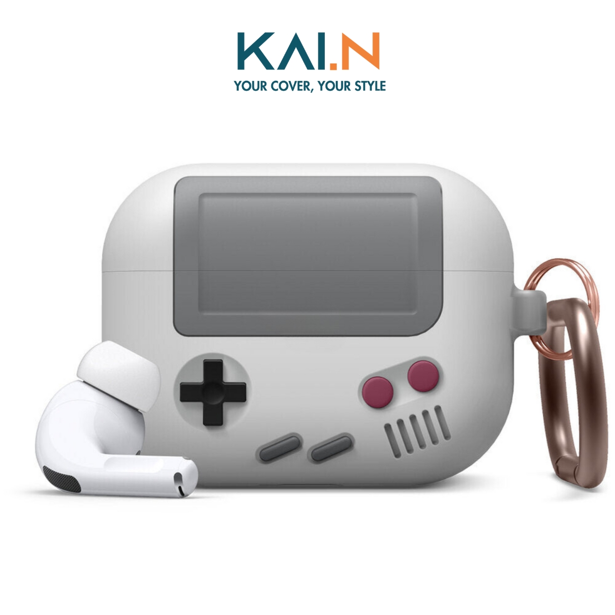 Ốp Case Bảo Vệ Kai.n Gameboy Dành Cho Airpods Pro 2 Airpods Pro Airpods 3 - Hàng Chính Hãng - Light Grey - Airpods Pro 2