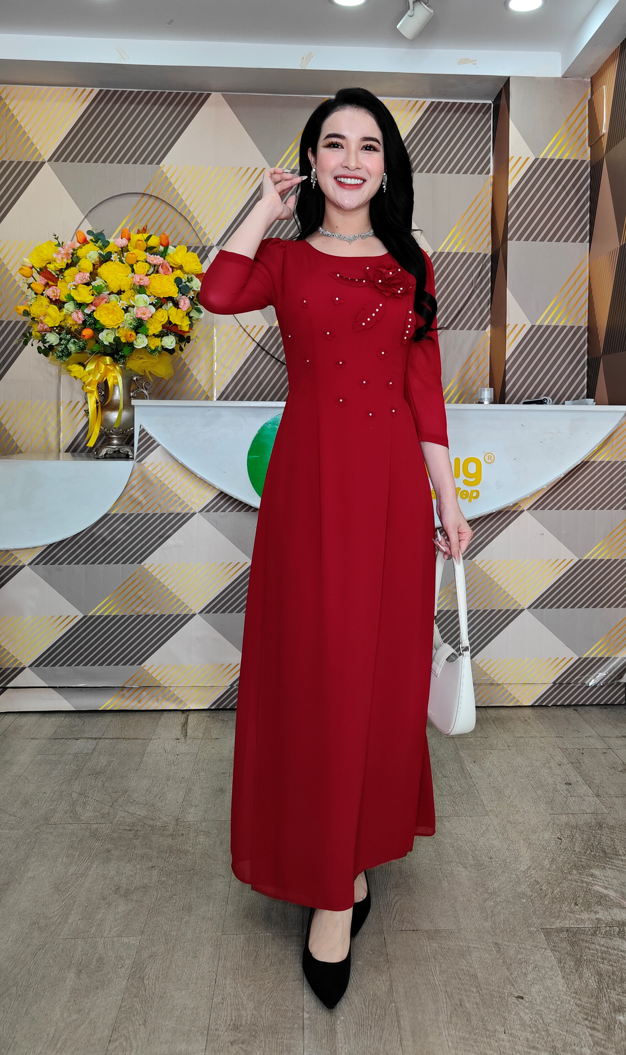 Đầm giả áo dài -Y1576 - Thương hiệu Zonbig