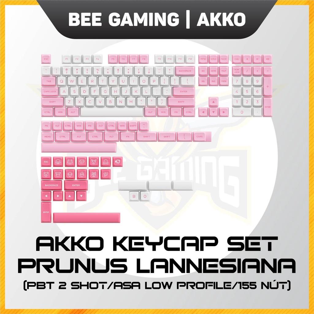 Bộ keycap chính hãng AKKO - Prunus Lannesiana (PBT Double Shot / ASA-Low Profile / 155 nút)