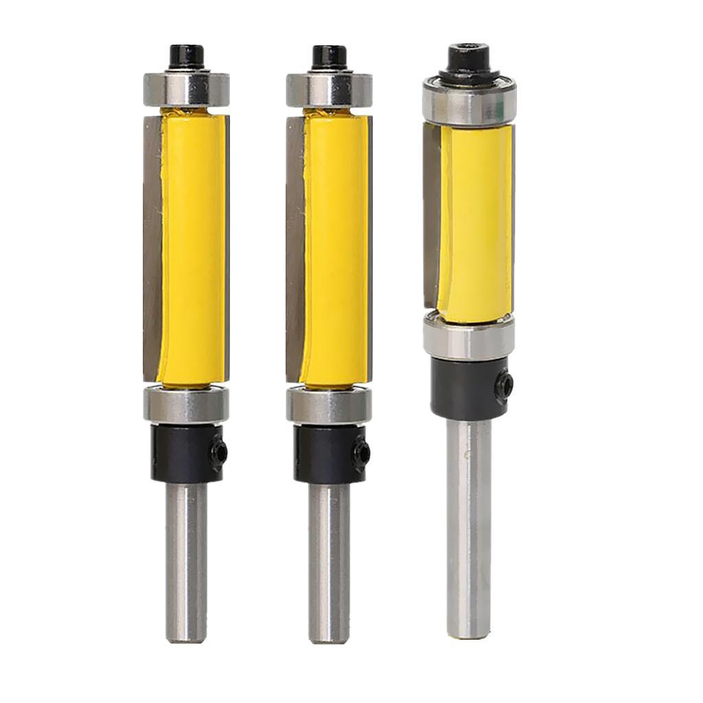 3pcs 1/4" Shank 1/2" Cutting Dia Flush Trim Router Bit for Carpenter 25&amp;38mm