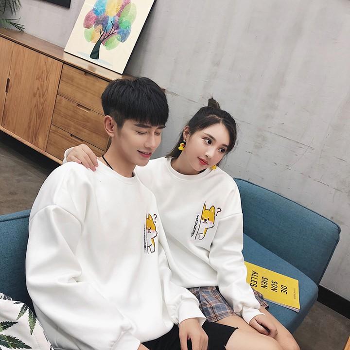 Áo Thun Sweater Tay Dài Bo Vây Cá In Logo Con Cún ATN5151