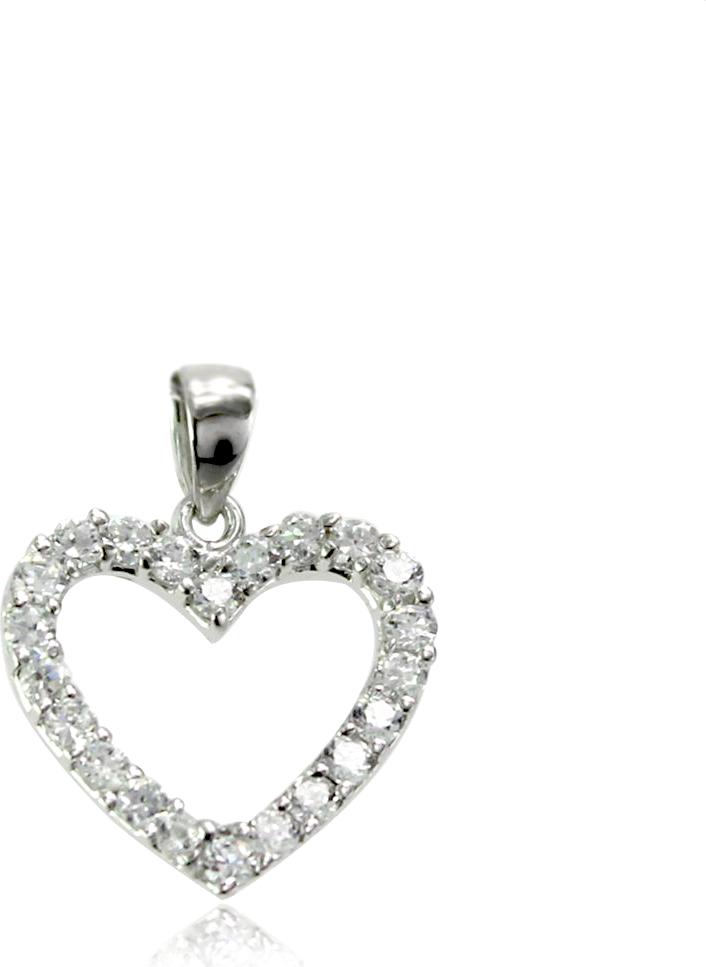 Dây chuyền bạc mặt viền trái tim đính đá - Đơn giản thanh lịch - Trang sức bạc Panmila
