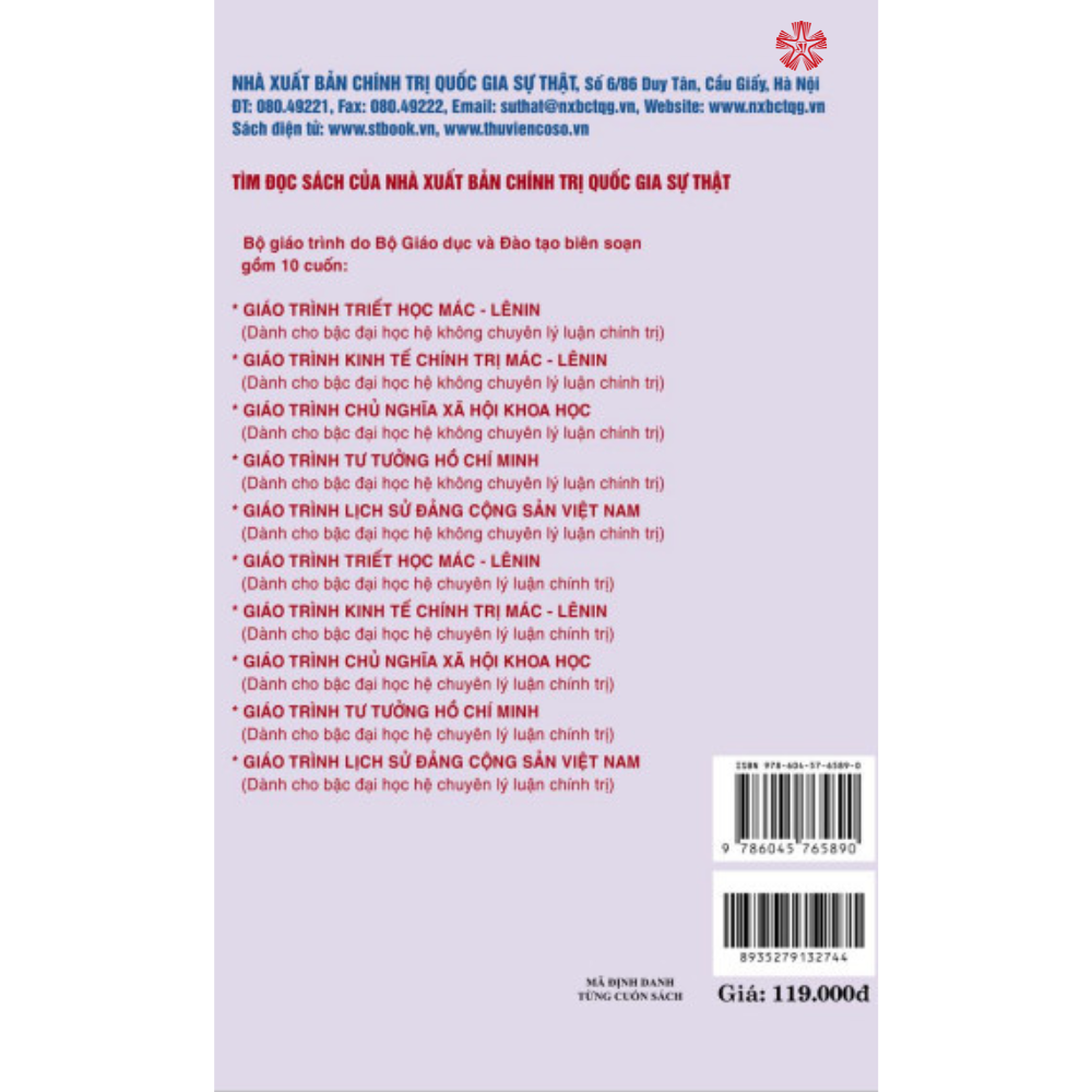 Giáo trình lịch sử Đảng Cộng Sản Việt Nam (Dành cho bậc đại học hệ chuyên lý luận chính trị)