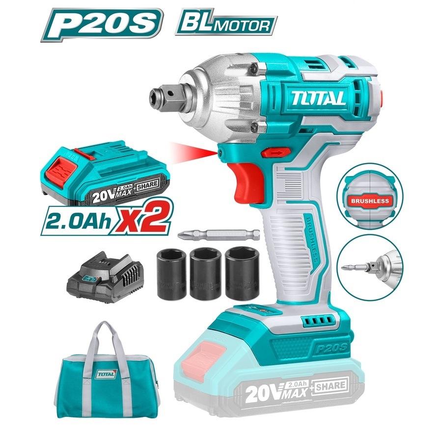 MÁY BẮN BU LÔNG PIN 20V TOTAL TIWLI20208 - HÀNG CHÍNH HÃNG