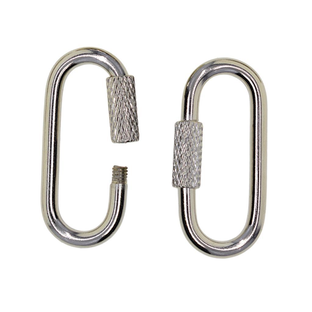 10Pcs Outdoor Climbing Carabiner Stainless Steel Hook,Camping Sport