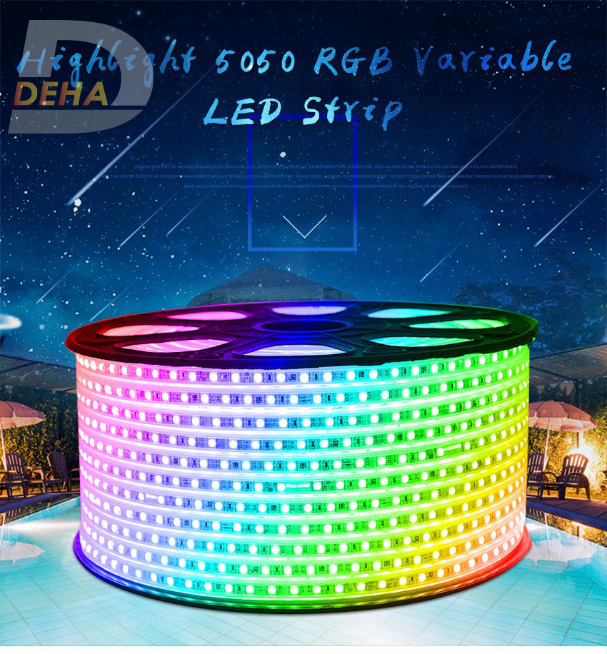 Bộ dây đèn Led RGB đổi màu quấn cây, chống nước, điều khiển chọn màu 50M/30M/20M/10M/5M trang trí tường trần thạch cao, nhà cửa, quán cafe, nhà hàng, bàn, dây bóng 5050 nháy chuyển màu mềm mại, dùng được ngoài trời bền, đẹp