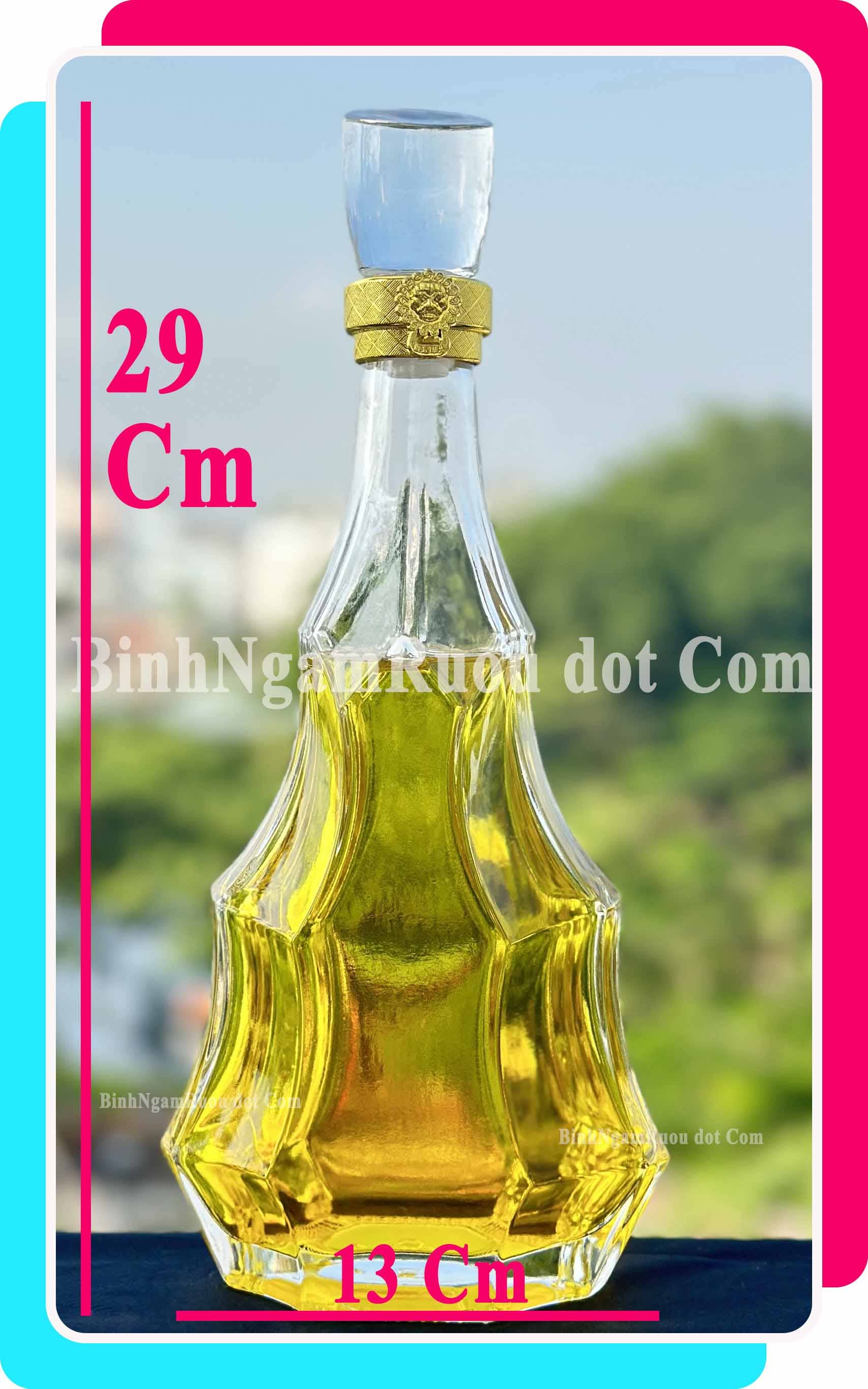 [Mua 5 Tặng 1 ] C34 Chai Đựng Rượu Thủy Tinh Cao Cấp Loại Dáng Cây Thông 500ml - Đẹp Cao Cấp - Nắp Kín Thủy Tinh Trong - Tặng Biếu Sang Trọng