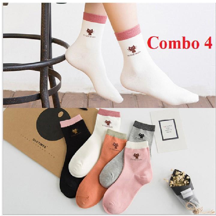 10 Combo 5 đôi tất nữ dài Hàn Quốc