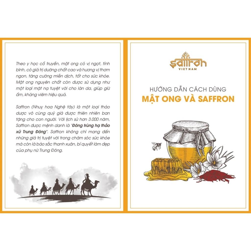 Mật ong ngâm Saffron 250ml/lọ chai thủy tinh thương hiệu Saffron Việt Nam