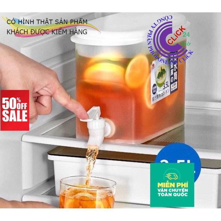 Bình Đựng Nước 3.5L Có Vòi Rót Nhựa Cao Cấp An Toàn Sức Khỏe - Hàng Xuất Nhật
