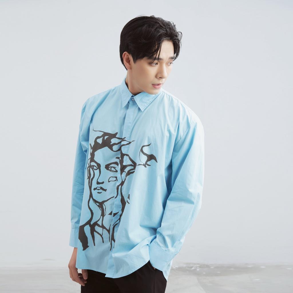 Áo sơ mi Y218 Elo Shirt tay dài dáng rộng in hình