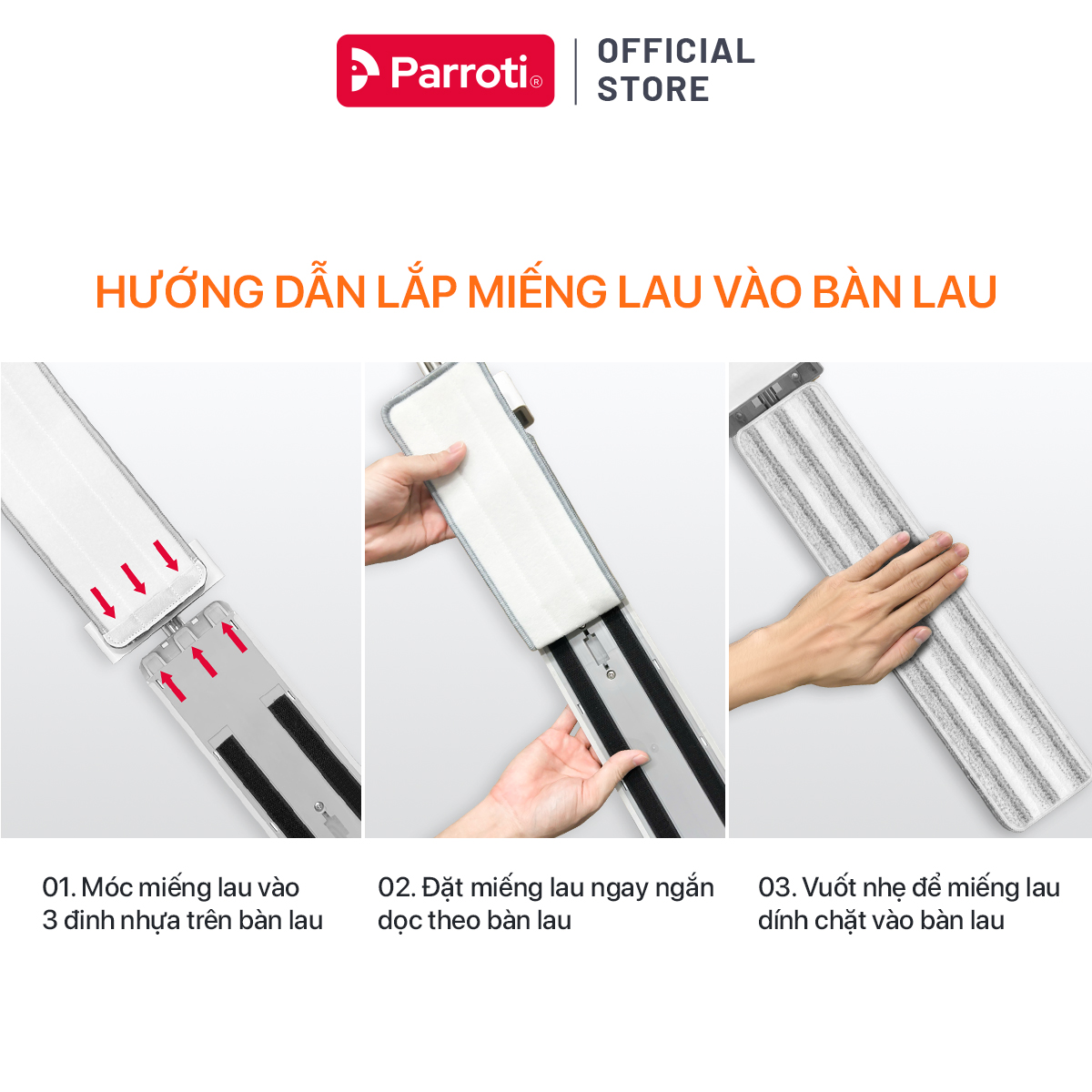 Miếng lau thay thế cây lau nhà tự vắt, xoay 360 độ tích hợp gạt nước Parroti Magic - MG03