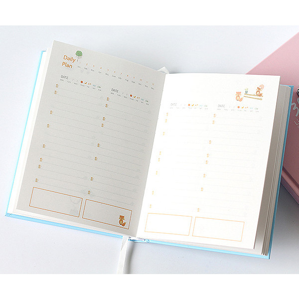 Sổ tay planner 365 Itoya, bìa xanh ánh tím, 228 trang