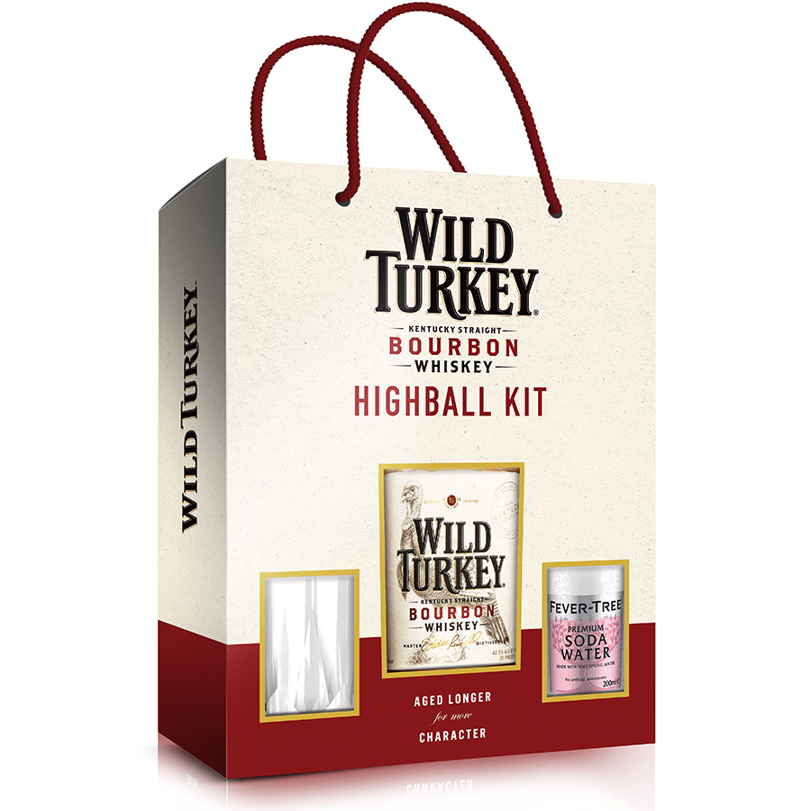 Set WILDTURKEY SODA: Rượu Wild Turkey Kentucky Straight Bourbon 40.5%750ml 02 Fever Tree Soda Water