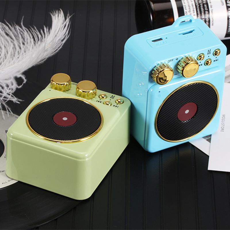 Maoshanwang Phonograph T10 loa bluetooth mini Audio Audio Retro không dây không dây retro loa. Color: green Woofer Size/Full-Range Size: 5.25"  Tweeter Size: 4.5"