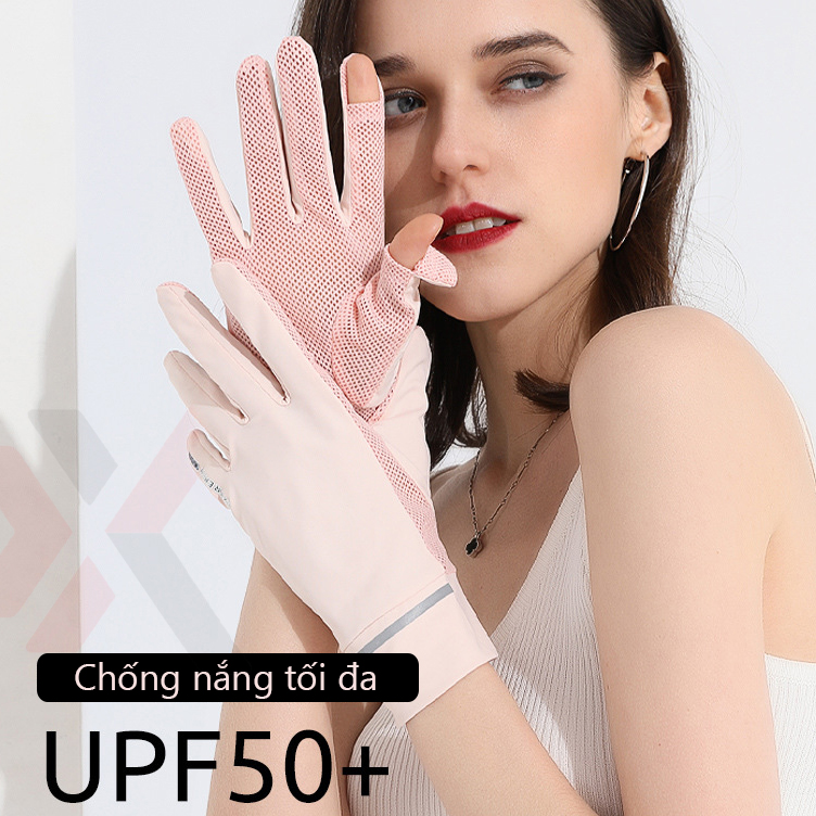 Găng tay chống nắng nữ eXtreme GN1101 vải lụa băng thoáng mát, chống tia UV, UPF 50+ cảm ứng điện thoại