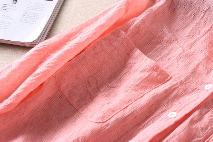 Hình ảnh Áo sơ mi nữ hàn quốc, cổ trụ, chất vải đũi cực mềm, mát, form chuẩn, nhiều màu lựa chọn Đũi Việt DS99