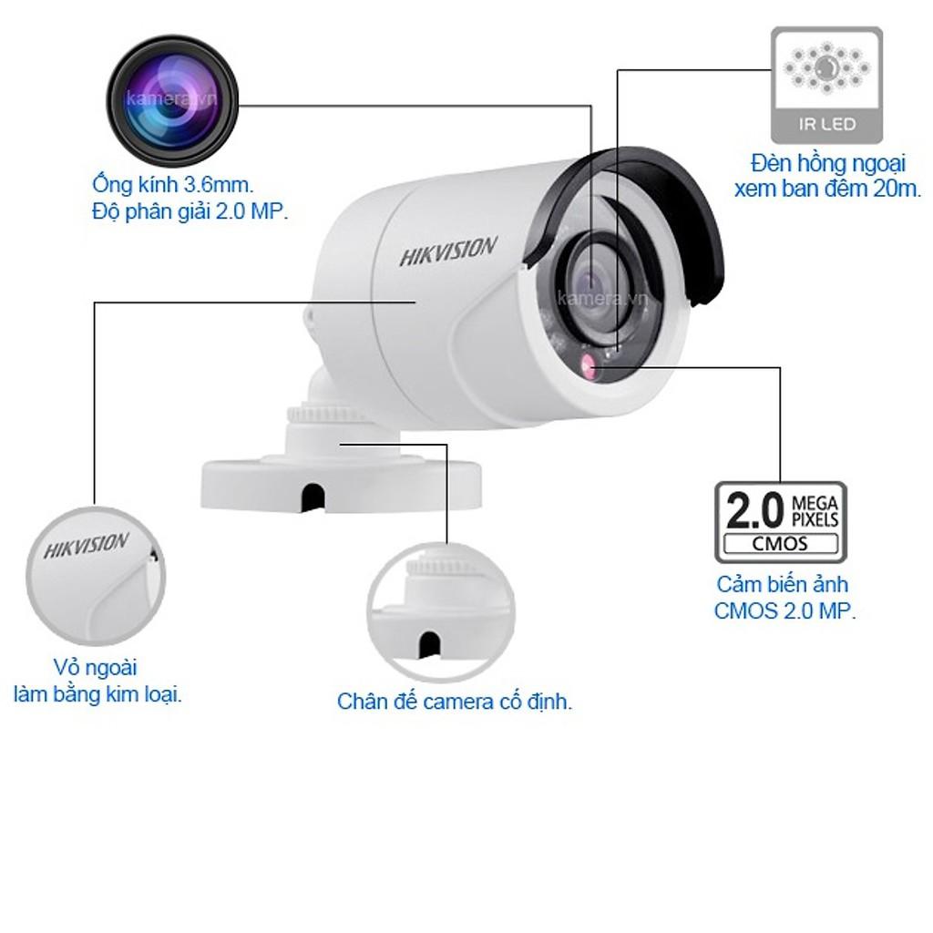 Camera Hikvision DS-2CE16D0T-IR 2.0 MP FullHD1080P - Hàng chính hãng