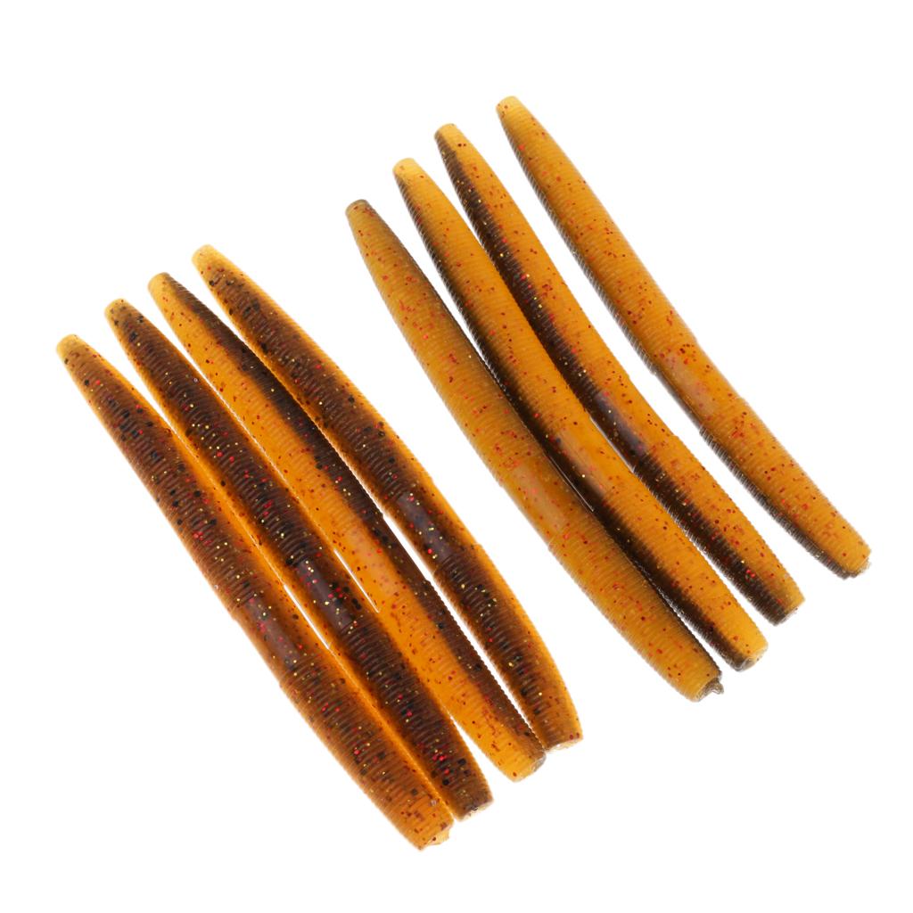 8pcs Fishing Worms Soft Bionic Baits Fishing Lures for Bass Trout 3#