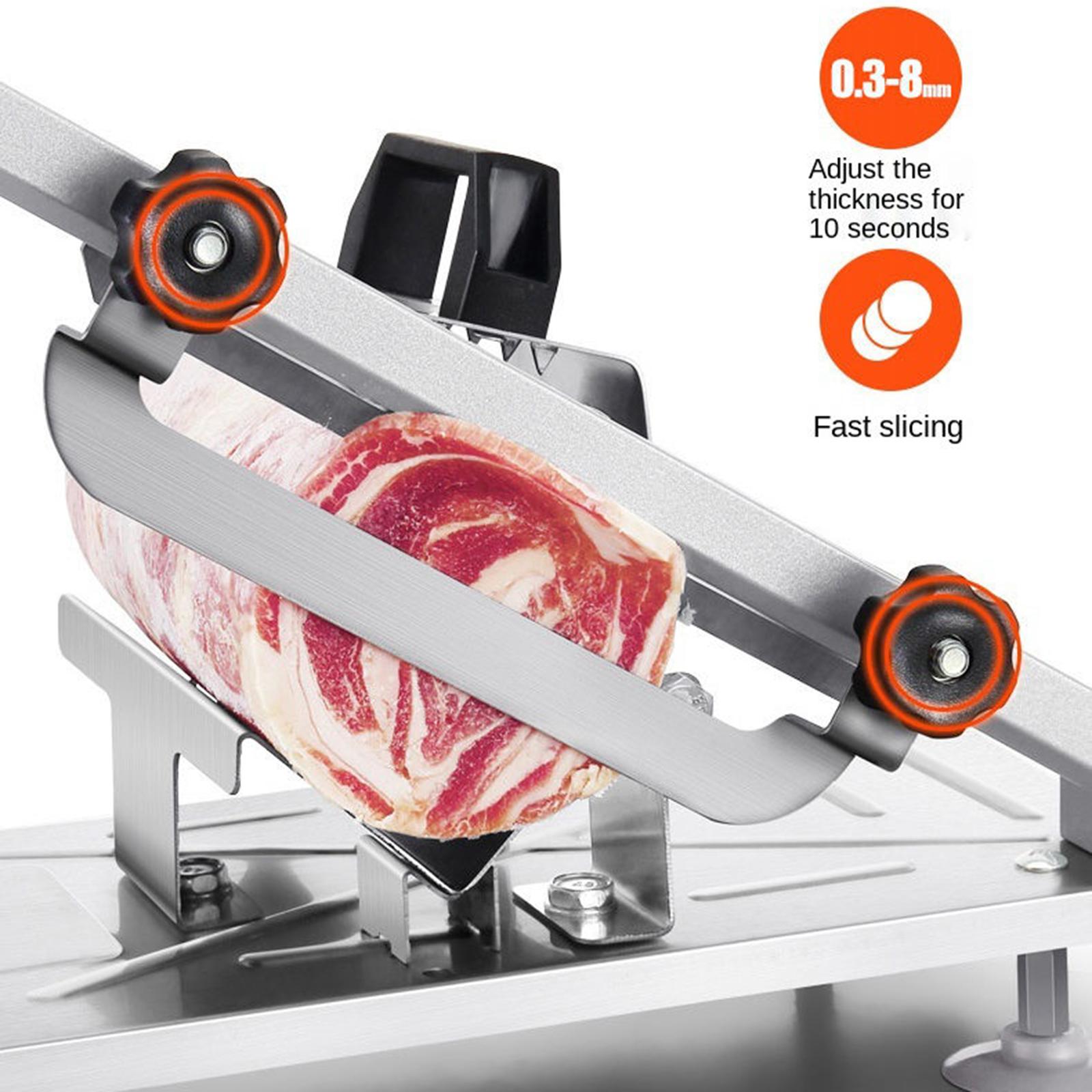 Manual Meat Slicer Household Stainless Steel Cutting Slicing Machine Chicken Lamb Herb Pastry Cutter for Home Cooking