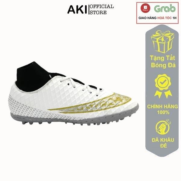 Giày đá bóng nam cỏ nhân tạo MTC X3 Trắng cao cổ thể thao phong cách chính hãng - MX004