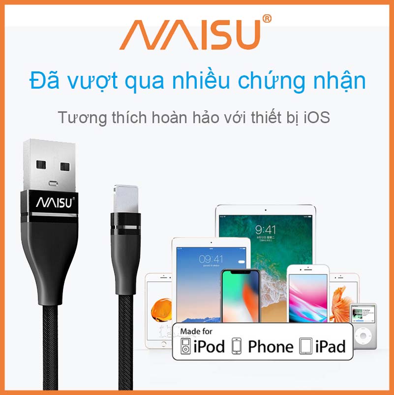 Cáp dữ liệu sạc nhanh 3A, NaiSu, với tùy chọn cổng Type-C và Micro, chiều dài 1M, 4 màu để lựa chọn, NS-3A ID – 1815 - Hàng nhập khẩu