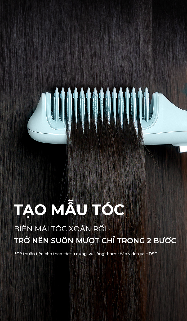 Lược Điện Ion Âm BUMAS H10 - Máy Duỗi Tóc Phủ Protein Kích Thích Mọc Tóc - Chăm Sóc Tóc Mềm Mượt - Hàng Chính Hãng