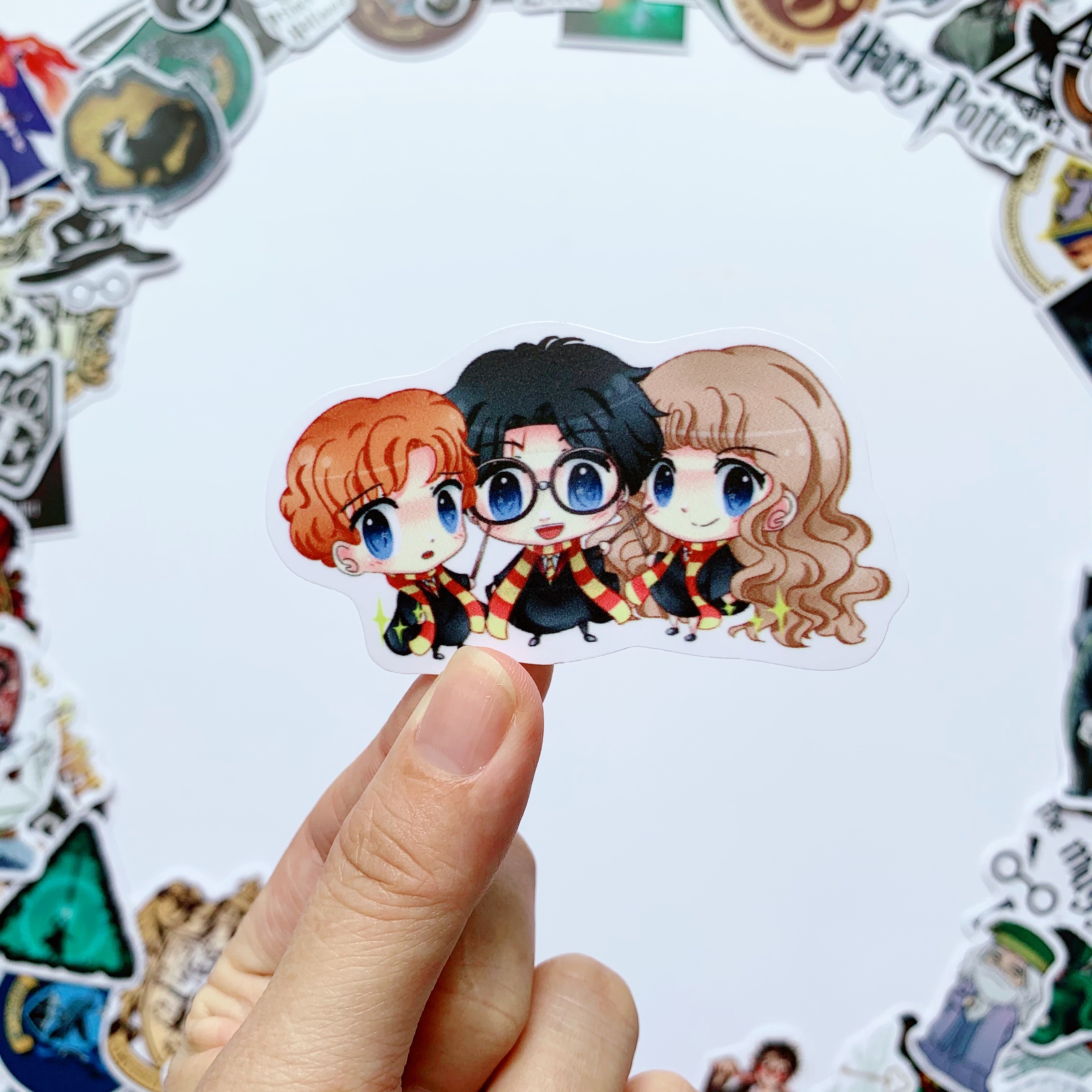 Sticker Harry Potter - Chất Liệu PVC Chất Lượng Cao Chống Nước - Kích Thước 4-8cm