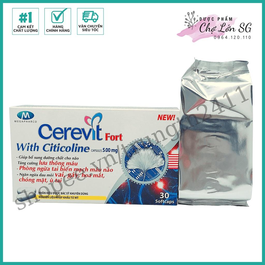 Viên uống bổ não CEREVIT FORT trắng giảm đau đầu, mất ngủ, hoa mắt chóng mặt – Hộp 30 viên