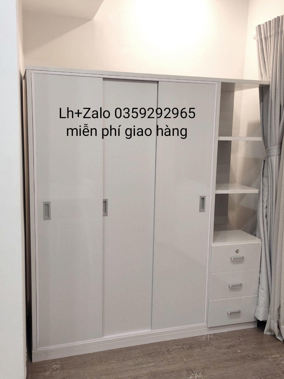 Tủ nhựa đài Loan 3 cánh 1 kệ cửa lùa