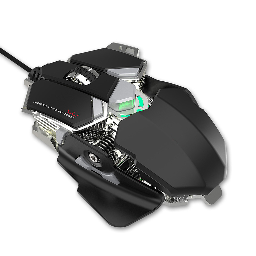 HXSJ V200+J600 Combo Wired Gaming Mouse 9-key Macro Programming Mice & Switch One-handed Mechanical