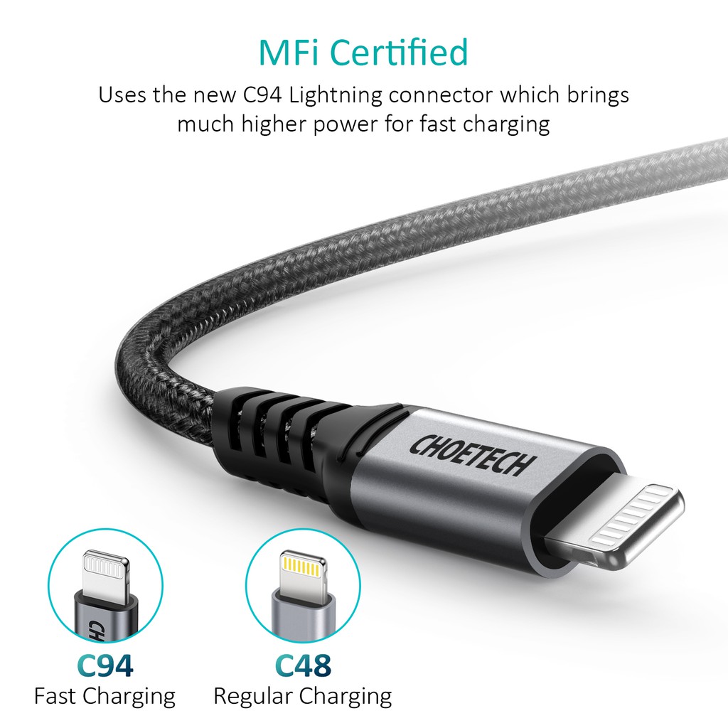 Bộ Củ Sạc CHOETECH PD 3.0 20W PD5005-W Và Cáp Type-C To Lightning MFI Apple 1.2M IP0039 Sạc Nhanh 20W cho iPhone, cho iPad - Hàng Chính Hãng