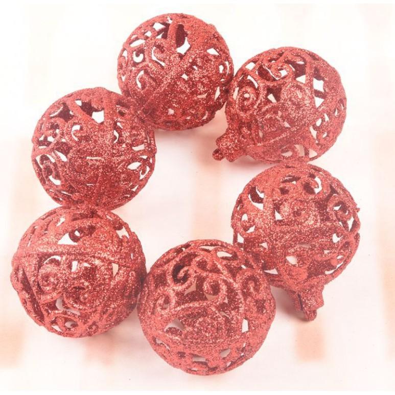 Set 3 quả, 6 quả châu trang trí noel 6cm MẪU E3