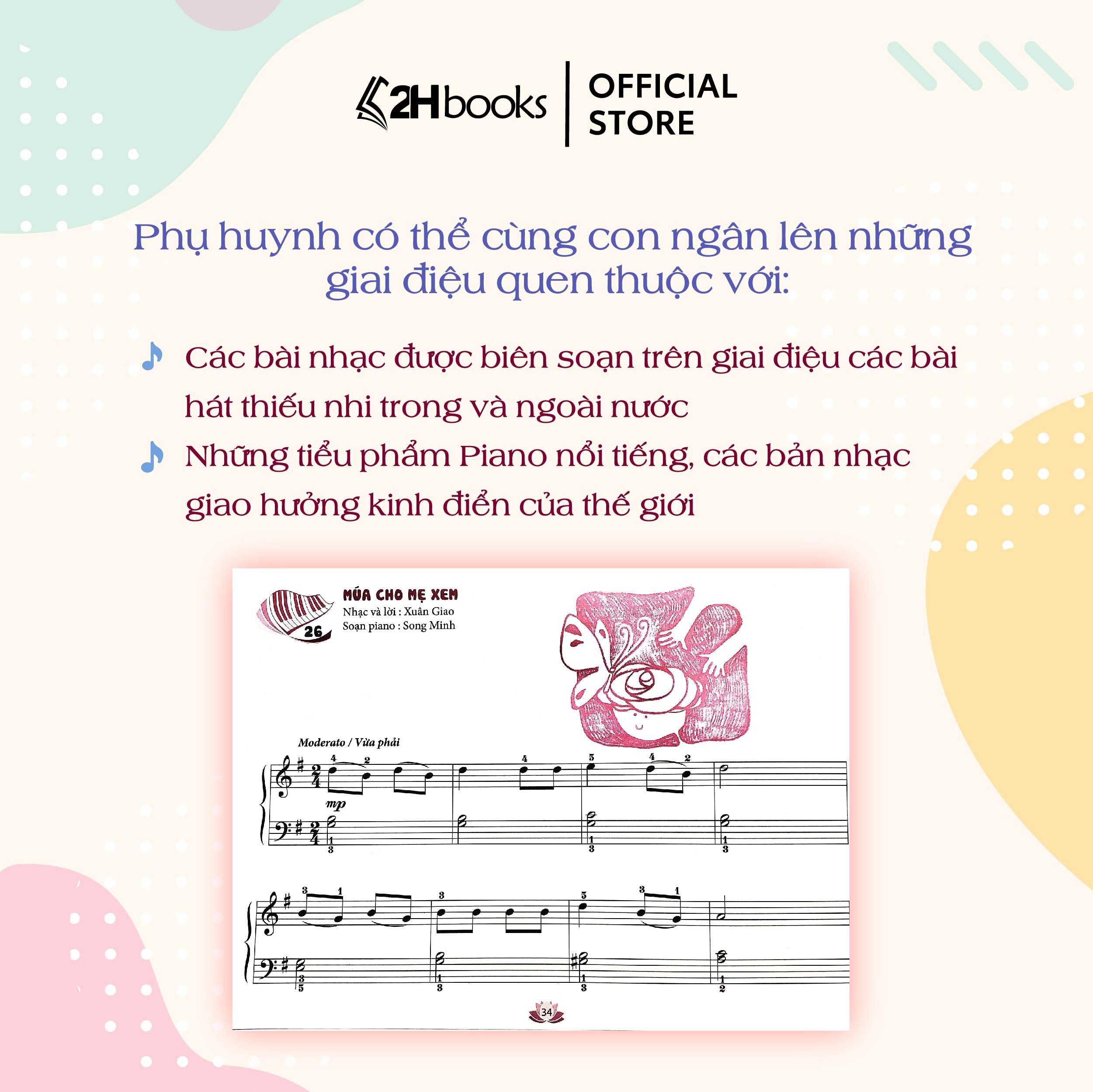 Sách- Tuyển Tập Tiểu Phẩm Piano Măng Non Phần, Combo 2 Tập 1+ 2, Tái bản 2023- 2HBooks