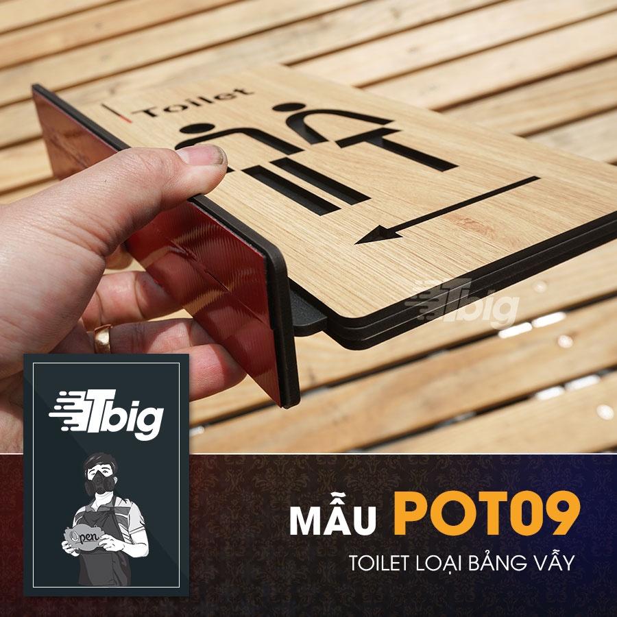 Bảng toilet gỗ chỉ hướng loại bảng vẫy thiết kế sang trọng đẳng cấp