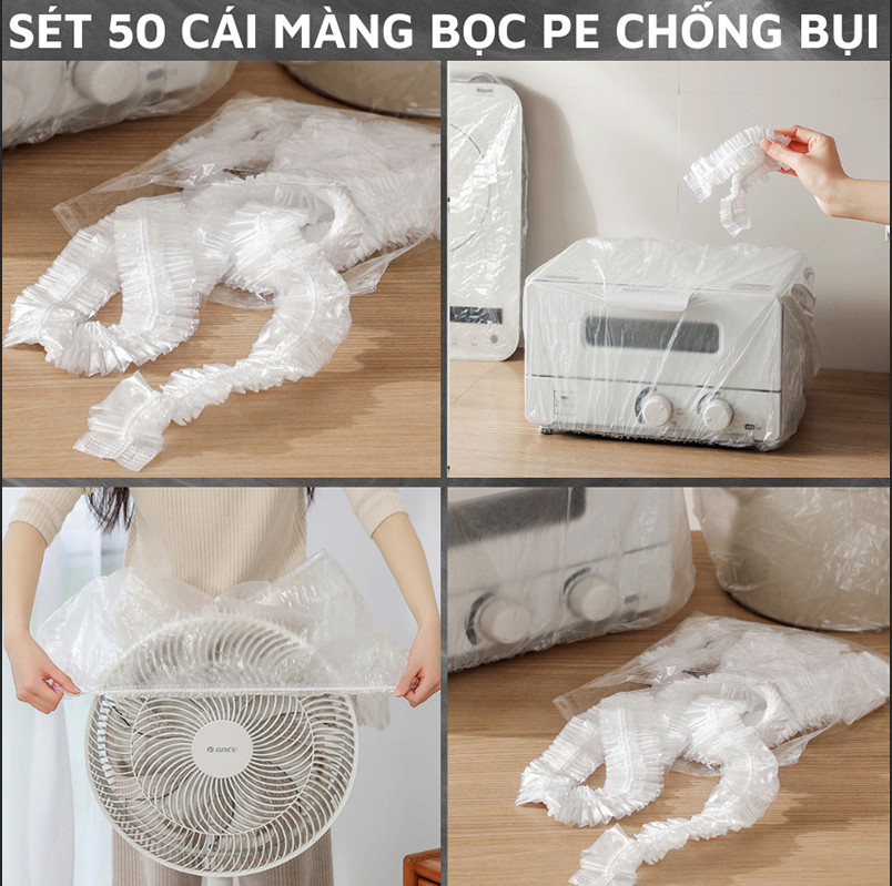 TÚI 50C MÀNG BỌC PE CHỐNG BỤI BẢO VỆ ĐỒ DÙNG, ĐỒ GIA DỤNG ĐA NĂNG KT 60*70cm