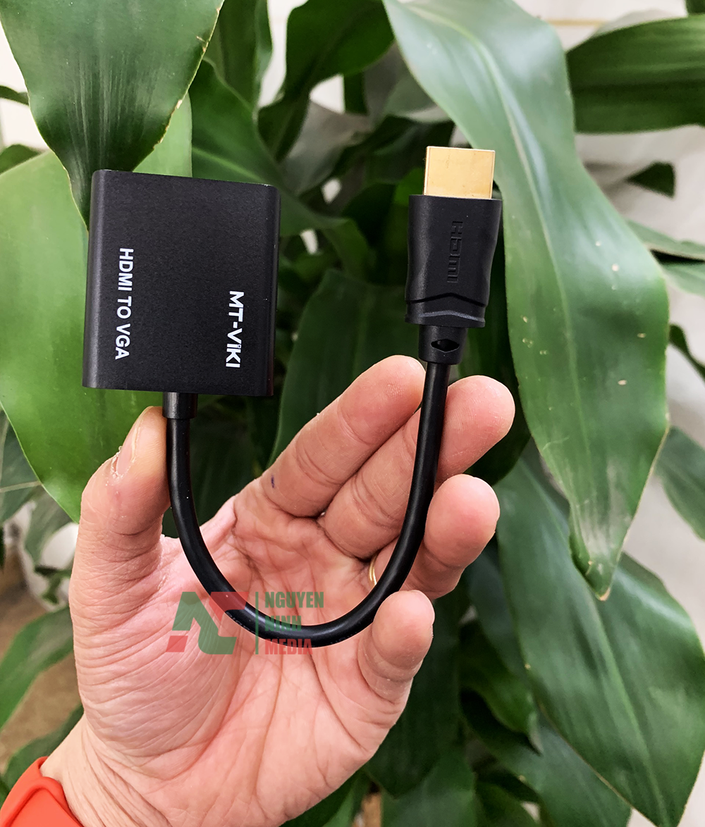 Cáp Chuyển HDMI to VGA MT-ViKi Hỗ Trợ Độ Phân Giải Full HD 1080P - Hàng Nhập Khẩu