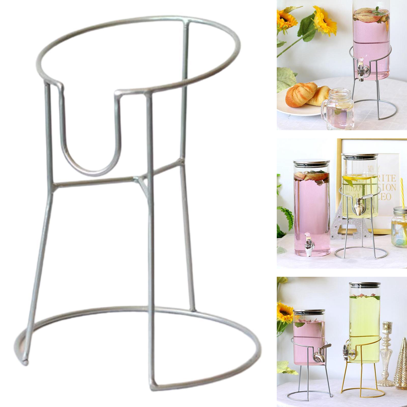 Glass Jar Drink Dispenser Metal Stand Basket Party Tea  Holder  M