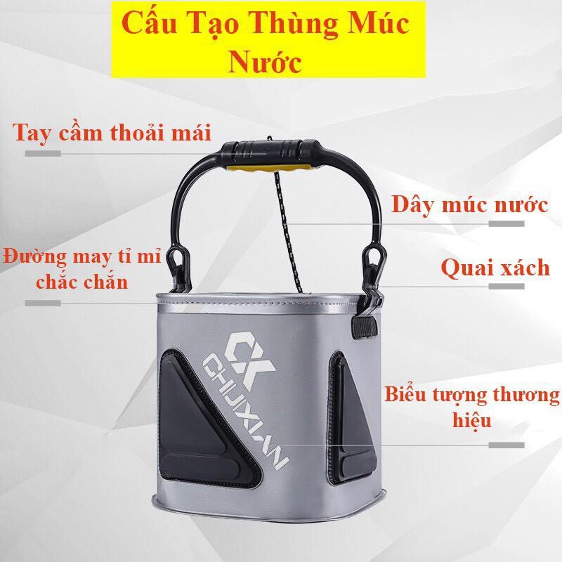 Thùng Múc Nước Đựng Cá CHIXUAN Gấp Gọn Cao Cấp