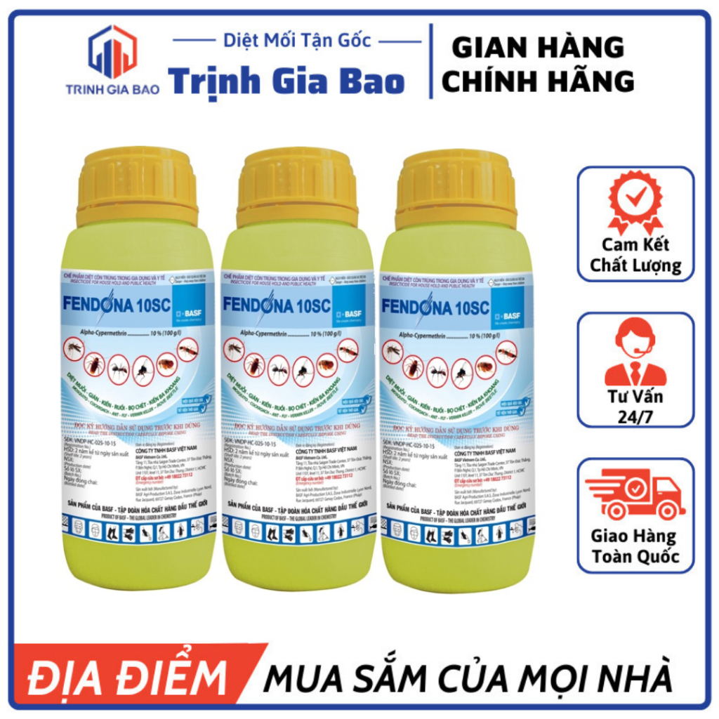 Dung Dịch Diệt Côn Trùng Fendona 10 Sc Chai 50ml Giúp Tiêu Diệt Hiệu Quả Muỗi,Ruồi,Kiến,Gián,Rận,Rệp,Bọ Chét