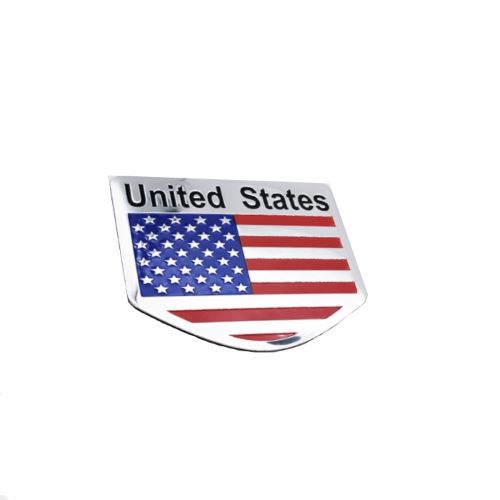 LOGO KIM LOẠI CỜ MỸ 3D DÁN XE Ô TÔ