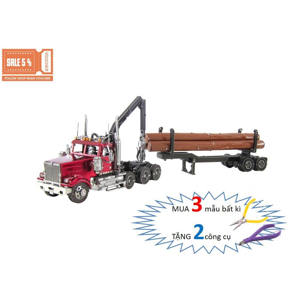 Mô Hình Lắp Ráp 3d Xe đầu kéo Western Star 4900 với rơ móc