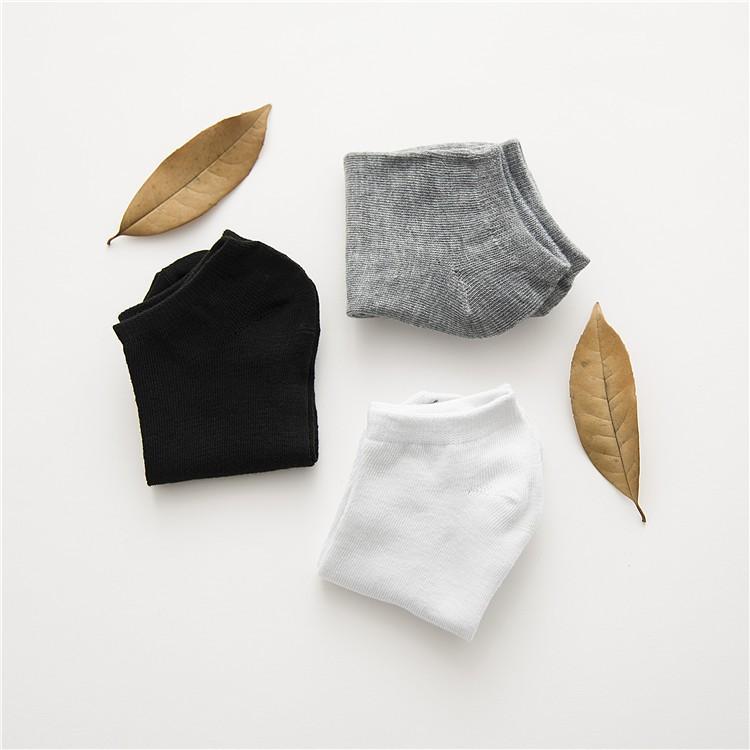 Set 5 Đôi Tất Vớ Nam Nữ Cotton Trơn Cổ Ngắn Hàn Quốc - Tất Vớ Cổ Thấp Unisex Thấm Hút Mồ Hôi Cực Tốt