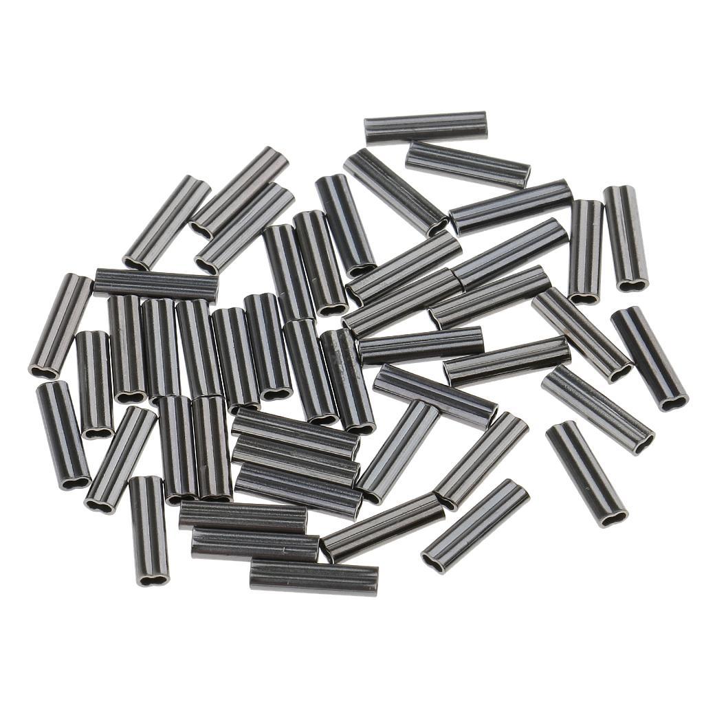 5-8pack Double Barrel Copper Crimp Sleeves Fishing Crimps for Rig Making 0.8mm