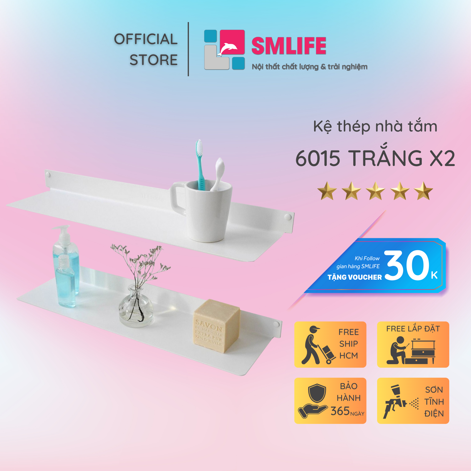 Kệ Nhà Tắm 6015 Set 2 - Đen