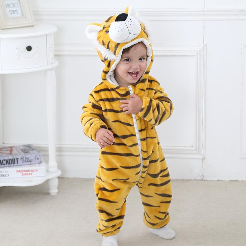 Bé Rompers Mùa Đông Kigurumi Trang Phục Cho Bé Gái Bé Trai Bò Quần Áo Tập Đi Jumpsuit Quần Áo Trẻ Sơ Sinh Pyjamas Áo Liền Quần Ropa Bebes